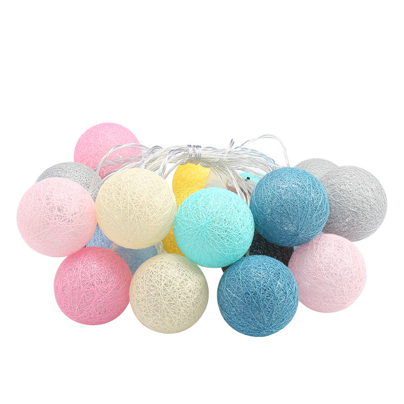 Cotton thread ball LED lantern string starry lamp battery decoration light by My Store