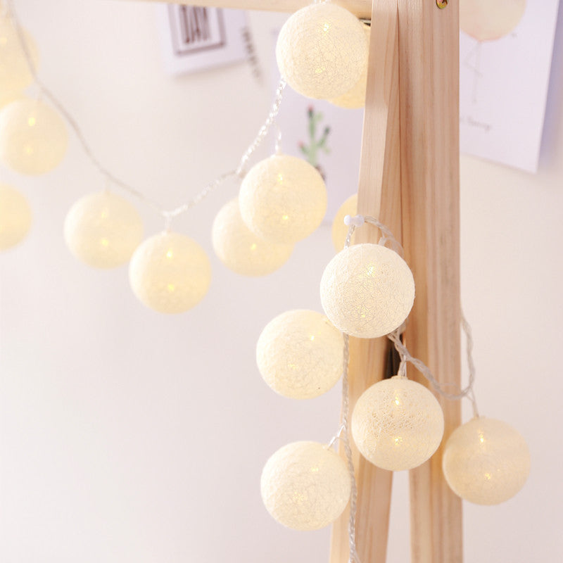 Cotton thread ball LED lantern string starry lamp battery decoration light