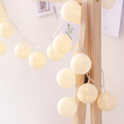 Cotton thread ball LED lantern string starry lamp battery decoration light