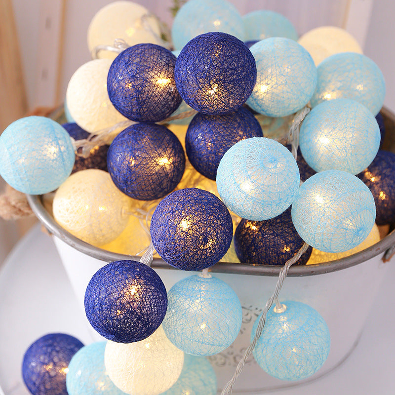 Cotton thread ball LED lantern string starry lamp battery decoration light