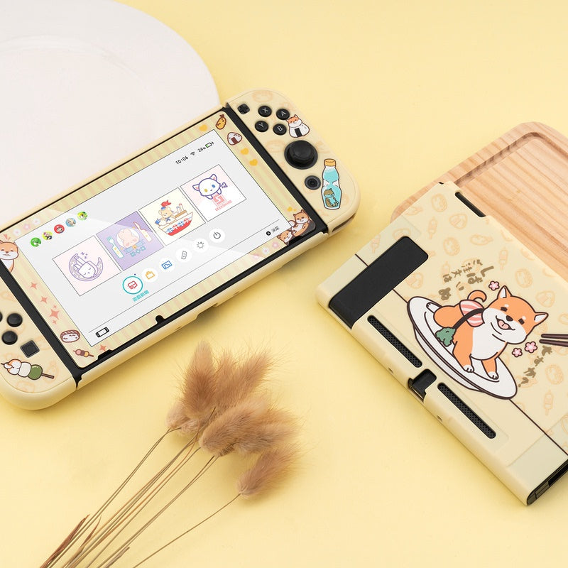 Sea otter Nintendo Switch Lite protective PC hard shell case with grip housing, shown from the back