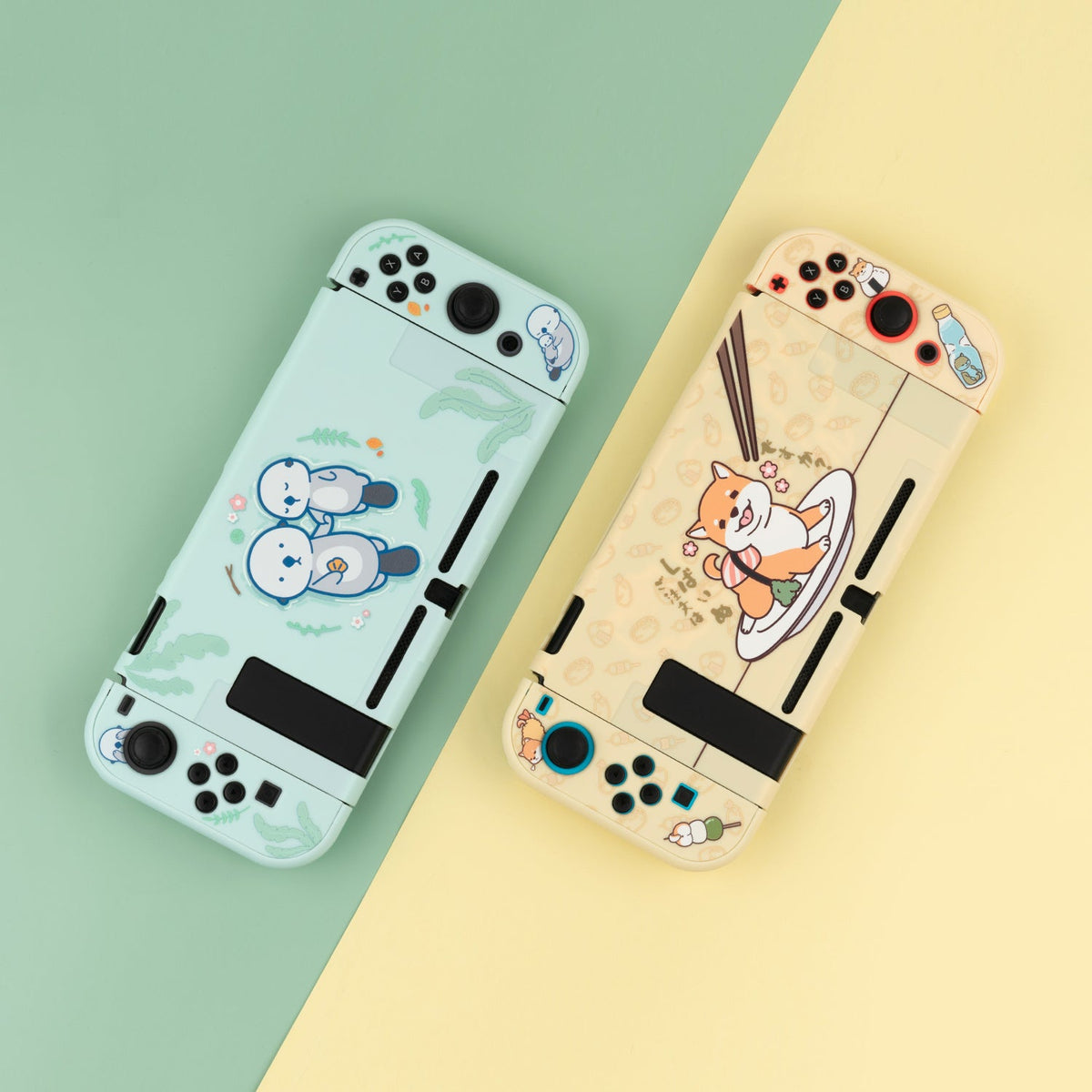 Sea otter protective PC hard cover shell for Nintendo Switch Lite controller, with textured back grip housing