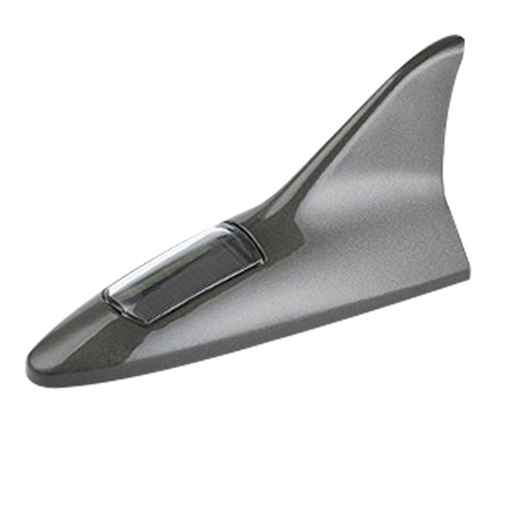 Car solar shark fin anti-collision light by My Store, compact black fin-shaped automotive safety light