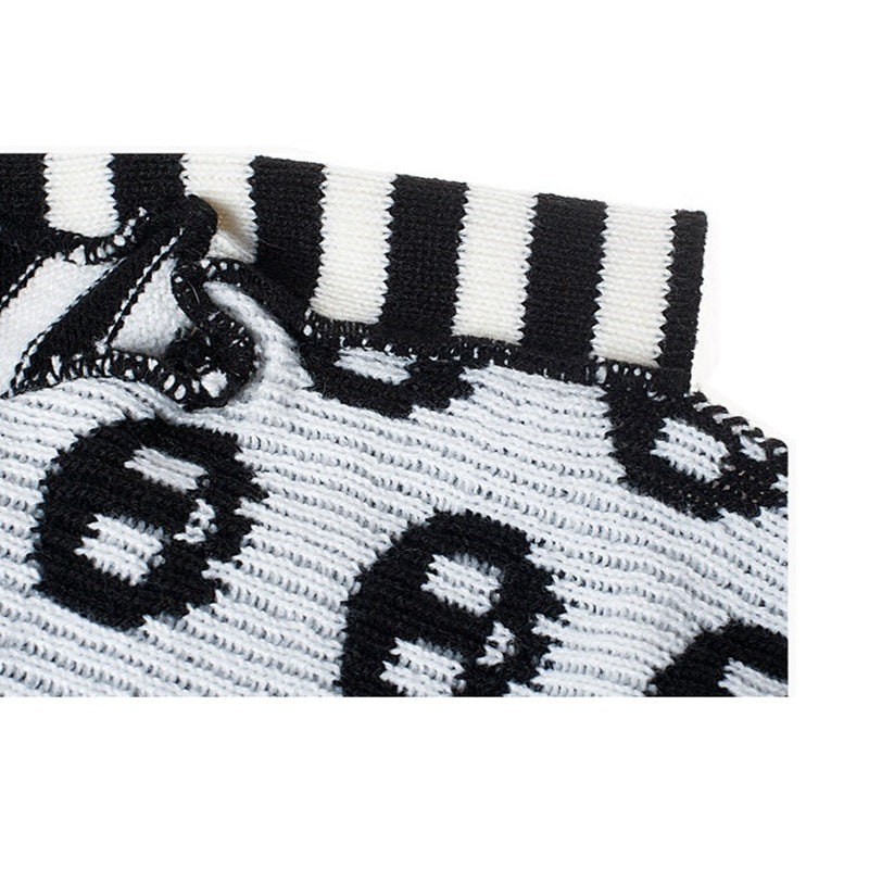 Skull Dog Halloween Sweater pet apparel featuring a spooky skull design for dogs