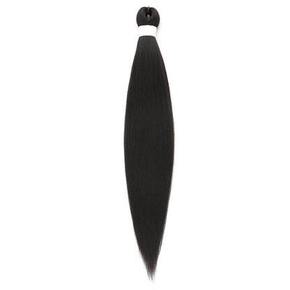PVC low temperature flame retardant fluffy pull block big braid styling wig in a close-up product view