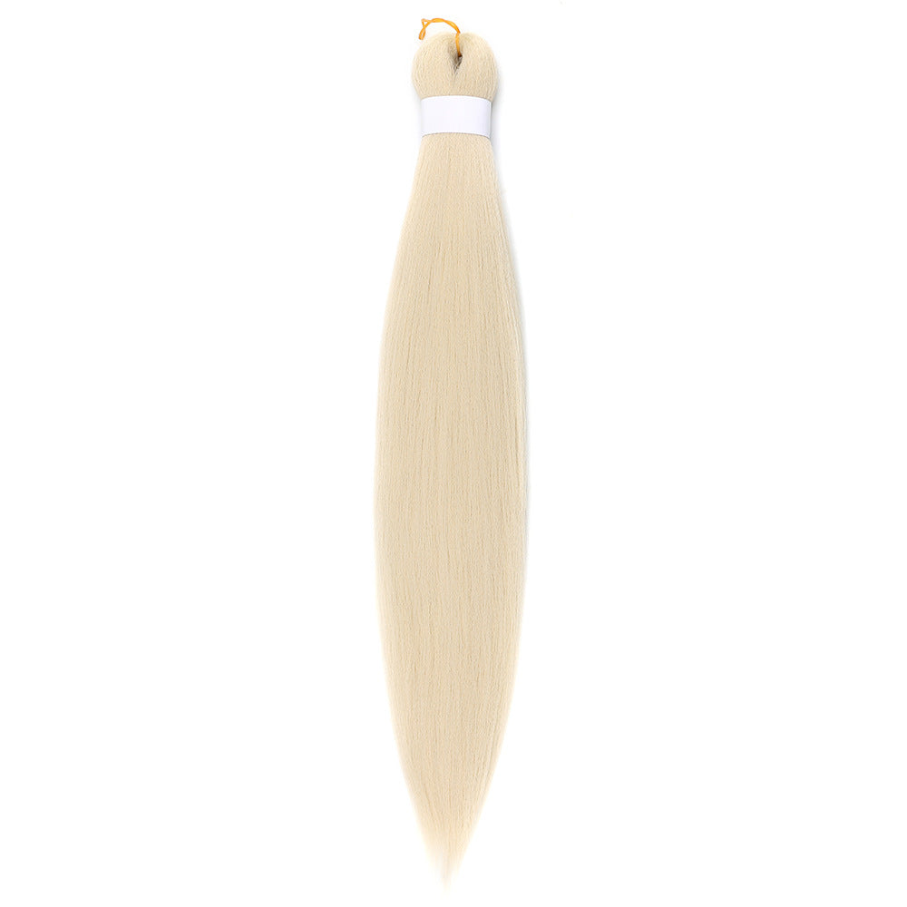 PVC low temperature flame-retardant fluffy pull block big braid styling wig in close-up view