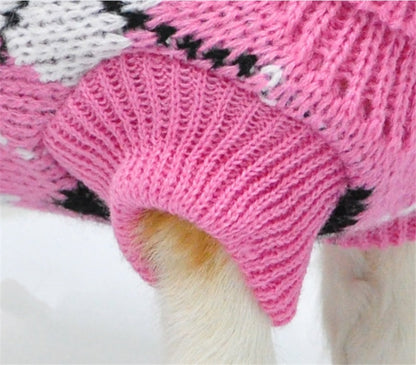 Dog sweater pet clothes shown in a soft knit design for small pets