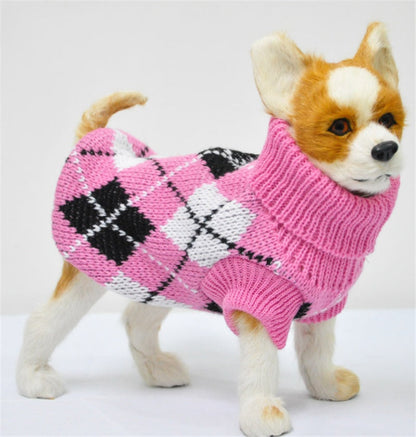 Dog sweater pet clothes in a cozy knit design for small pets