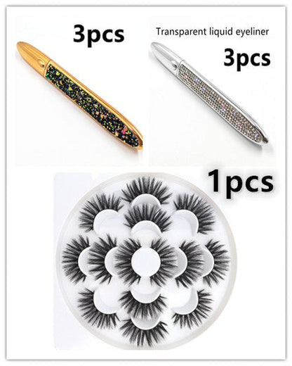 Multicolor self-adhesive false eyelashes with eyeliner by My Store
