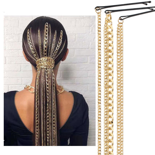 Women's wave hair chain fashion headdress accessory in a delicate chain design
