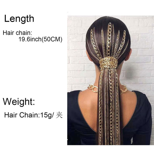 Women's hair chain wave fashion headdress accessory displayed against a plain background