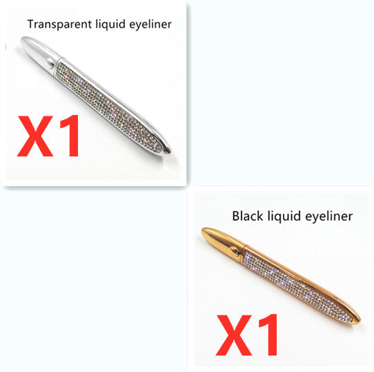 Multicolor self-adhesive false eyelashes with eyeliner in assorted shades