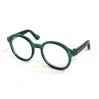 Transparent plastic cat glasses with clear frames and playful cat-eye shape