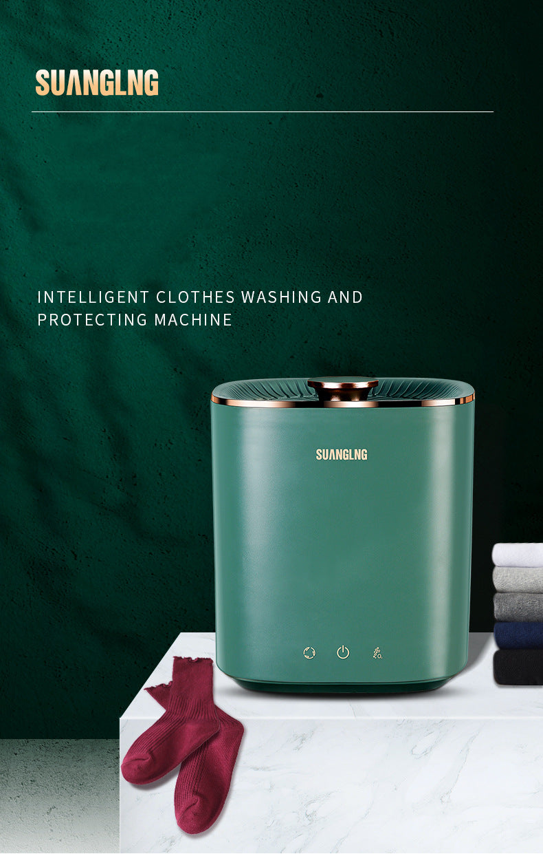 Mini portable fully automatic washing machine for dormitory and travel use, compact underwear washer