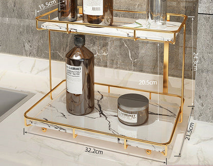 Light luxury bathroom shelf displayed for organized storage and elegant bathroom decor