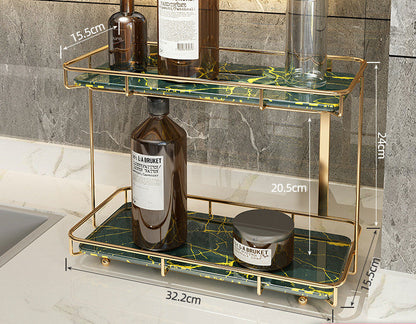 Light luxury bathroom shelf in a minimalist design, wall-mounted storage rack with sleek finish