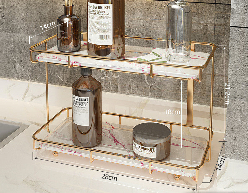 Light luxury bathroom shelf in a modern design, wall-mounted for organizing toiletries
