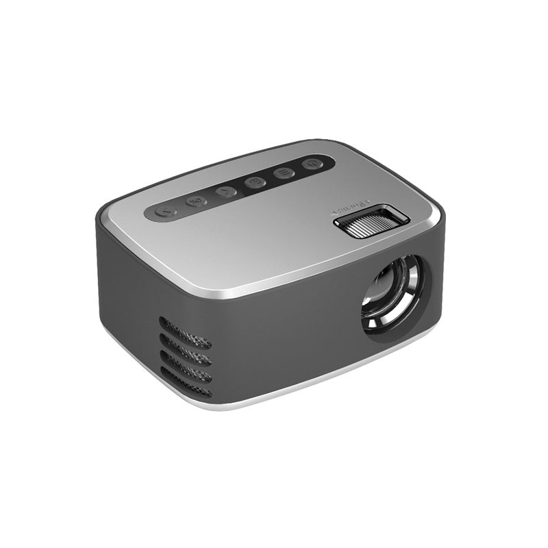 Mini portable projector displaying 1080P HD image, compact home cinema design