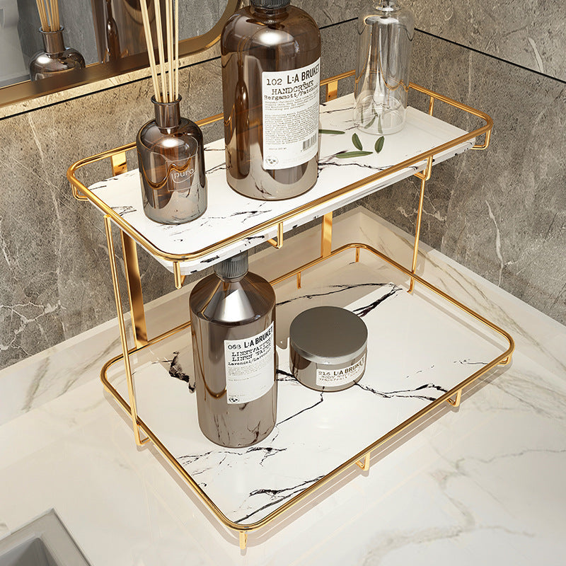 Light luxury bathroom shelf in modern design with spacious storage tiers
