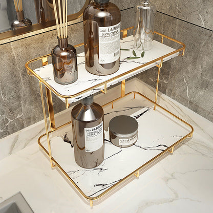 Light luxury bathroom shelf in modern design with spacious storage tiers