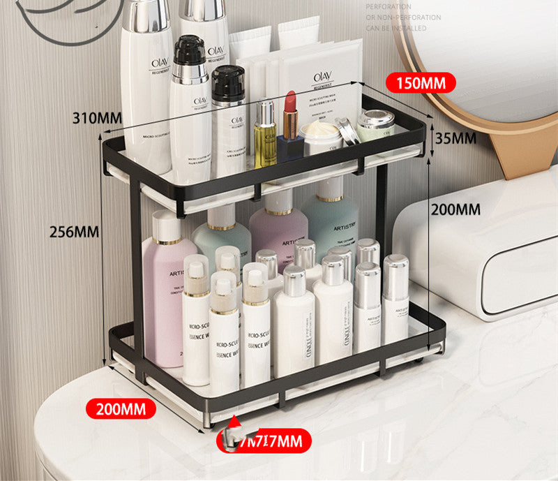 Light luxury bathroom shelf in a modern design, wall-mounted for organized storage