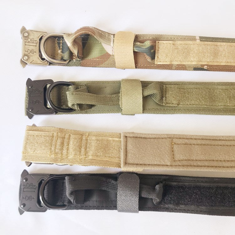 Nylon dog collar for large and medium-sized dogs, adjustable pet collar in durable black material