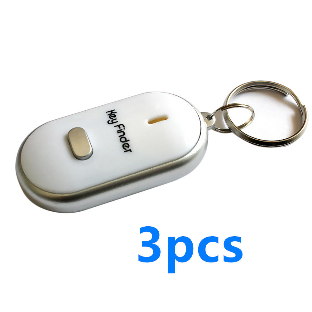 LED whistle control induction key ring elderly key finder, multifunction anti-lost device with compact keychain design