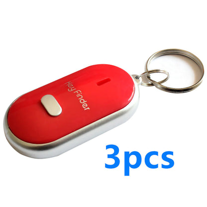 LED whistle control induction key ring elderly key finder and anti-lost device with multifunction design