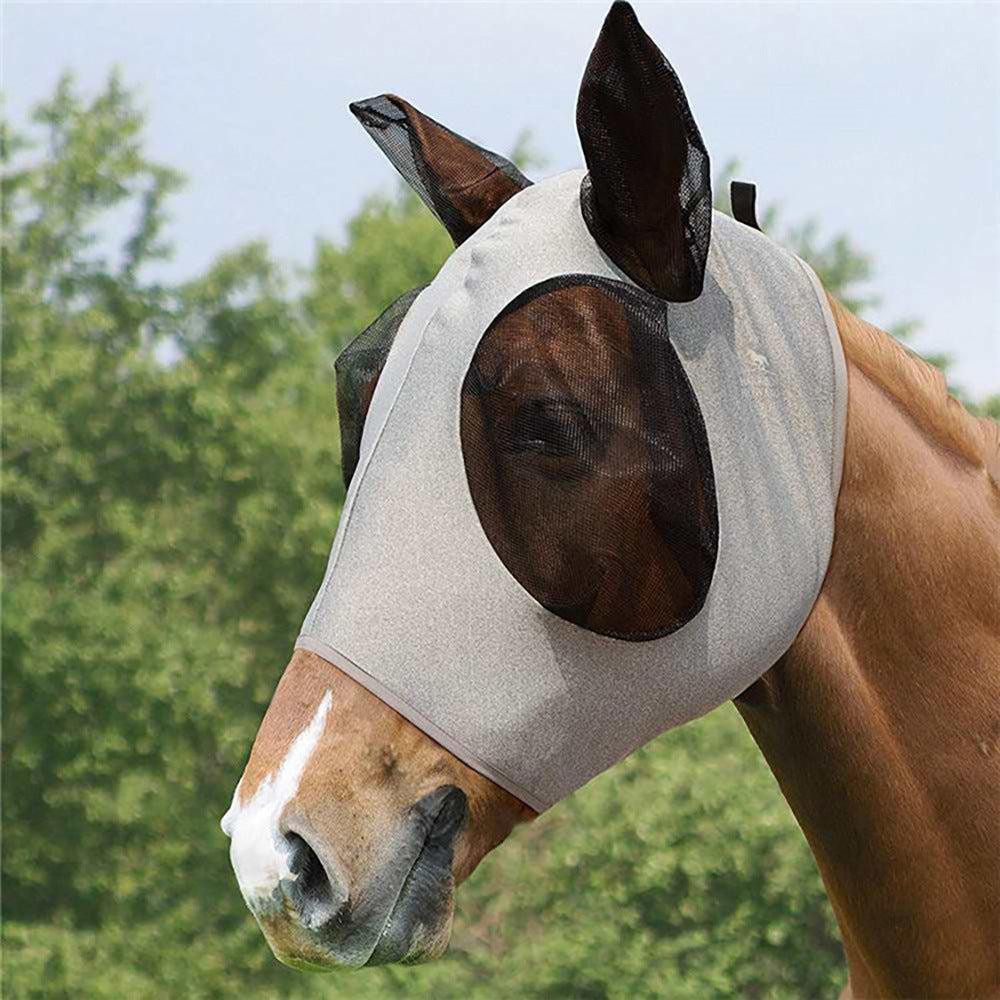Horse Face Equestrian Universal Mosquito Cover for horses, breathable fly mask with protective face coverage