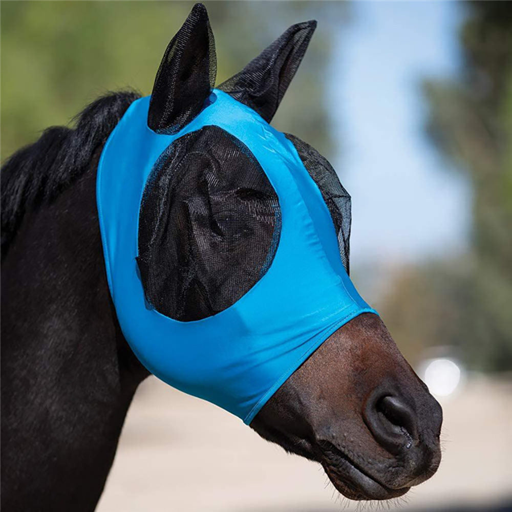 Horse Face Equestrian universal mosquito cover for horses, shown in a protective mesh design