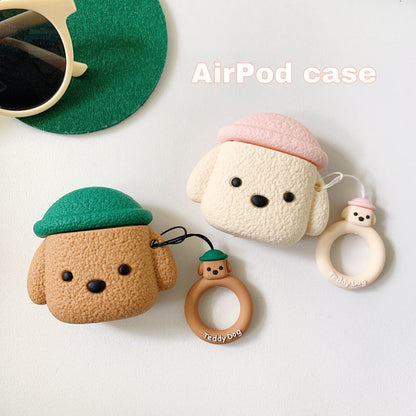 Compatible With Cartoon Hat Dog Suitable For  Airpods Headset Protective Case