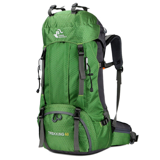 60L hiking backpack mountaineering bag with spacious storage and adjustable shoulder straps
