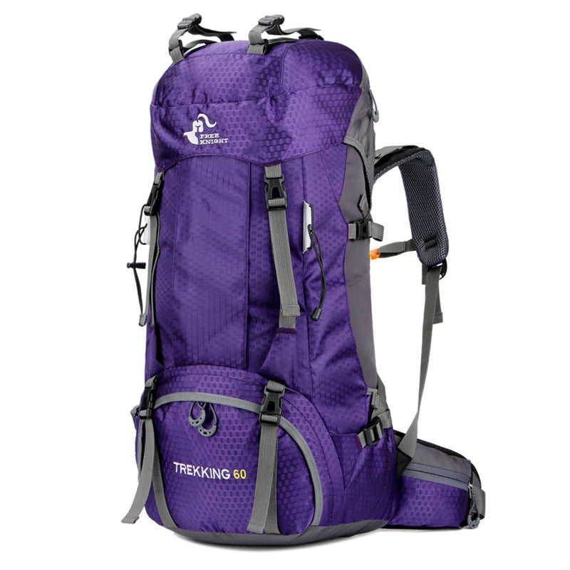 60L hiking backpack mountaineering bag with adjustable straps and spacious storage compartments