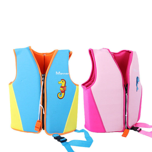 Children's foam life jacket buoyancy suit for swimming pool use, front view