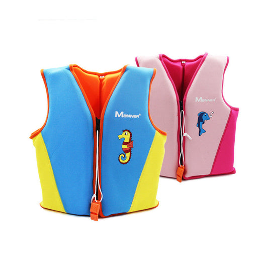 Children's foam life jacket buoyancy suit for swimming pool safety, front view