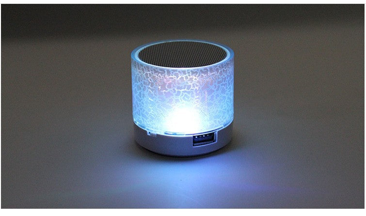 Mini portable card Bluetooth speaker with waterproof lantern design and stereo subwoofer, front view