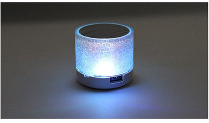 Mini portable card Bluetooth speaker with waterproof lantern design and stereo subwoofer, front view