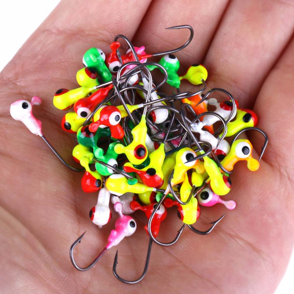 1g lead hook bait bag with 50 hooks for outdoor fishing gear supplies