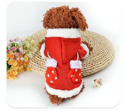 Dog Christmas sweater with festive holiday design, shown from the front