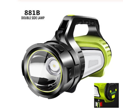 Portable lamp flashlight with compact design and handle for easy carrying