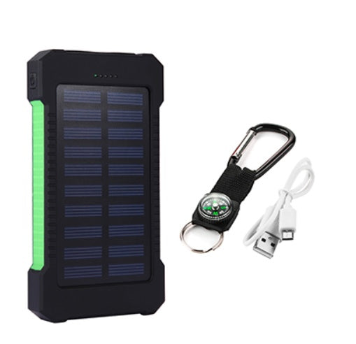 Apple-compatible outdoor solar power bank battery for iPhone charging, rugged portable design