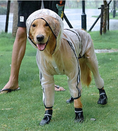 Large dog waterproof raincoat by My Store for outdoor walks, full-body view