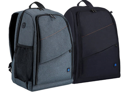 Waterproof camera backpack with padded compartments and adjustable straps for photographers