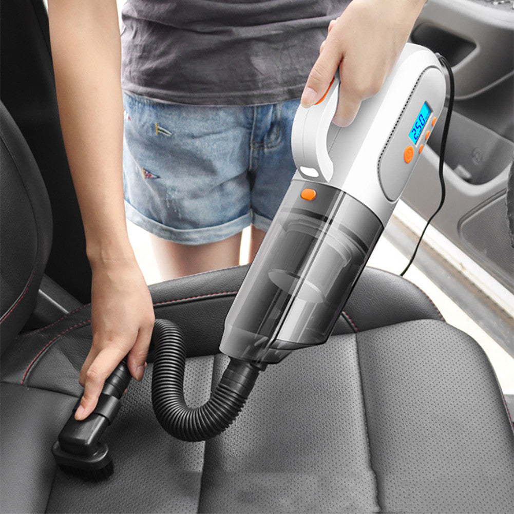 Vacuum cleaner in car, compact handheld cleaning device in vehicle interior