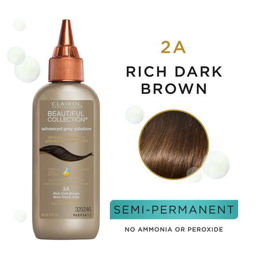 Clairol Professional Beautiful Collection Advanced Gray Solution 2A Rich Dark Brown 3 Oz