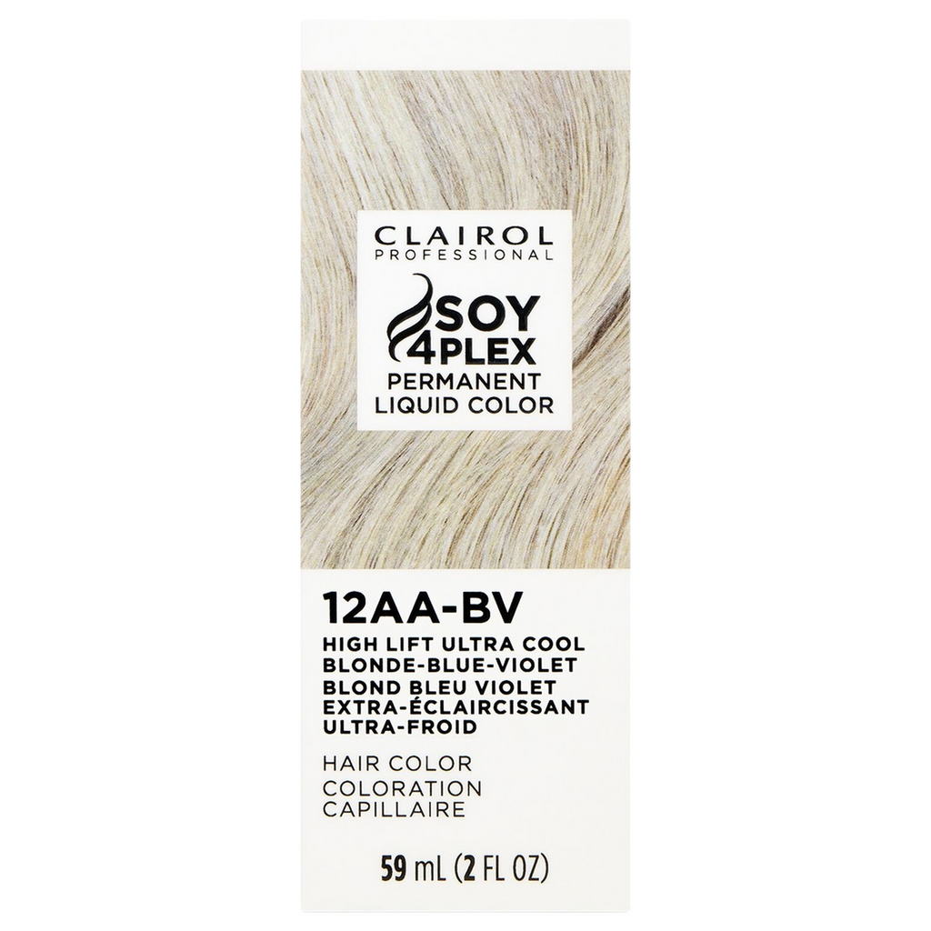Clairol Professional Soy4Plex LiquiColor Permanent Hair Color - 12AA-BV (High Lift Ultra Cool Blonde-Blue-Violet)
