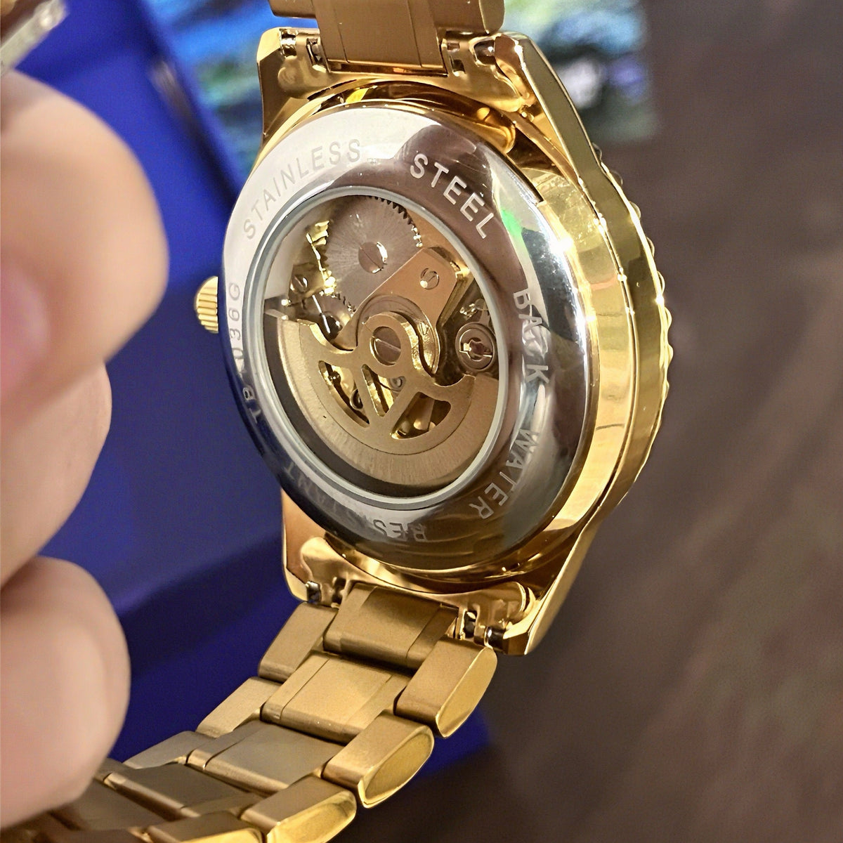 VAN GOGH mechanical movement men's watch with classic analog dial and visible mechanical details