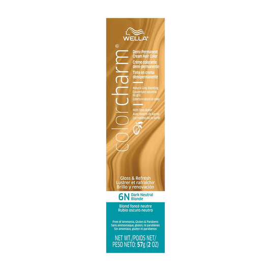 Wella ColorCharm Demi-Permanent Creme Hair Color 2 Oz - 6N Dark Neutral Blonde