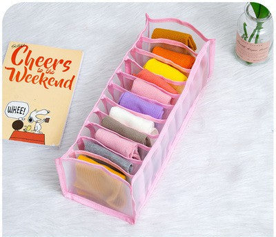 Underwear storage box made of non-woven fabric, gray organizer with multiple compartments