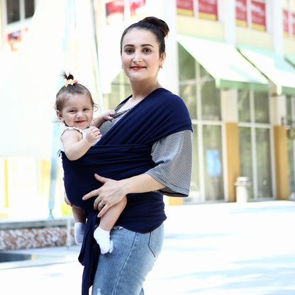 Solid color baby sling carrier by My Store, lightweight fabric with adjustable shoulder strap
